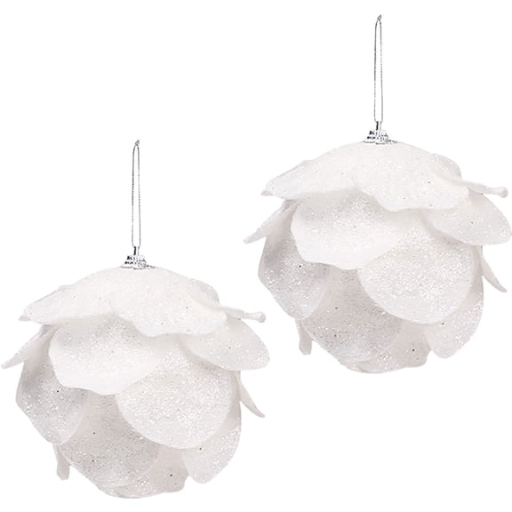 Fridja Christmas Ball Ornaments Pack Of 2 Christmas Petal Glitter Foam Balls Christmas Tree Decoration Christmas Balls 10cm