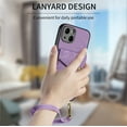 thumbnail image 4 of Nalacover for iPhone 13, Slim Case Wallet with Credit Card Holder, Back Flip Premium Leather Magnetic Clasp Kickstand Wirst Hand Strap Shockproof Cover For iPhone 13, Purple, 4 of 11