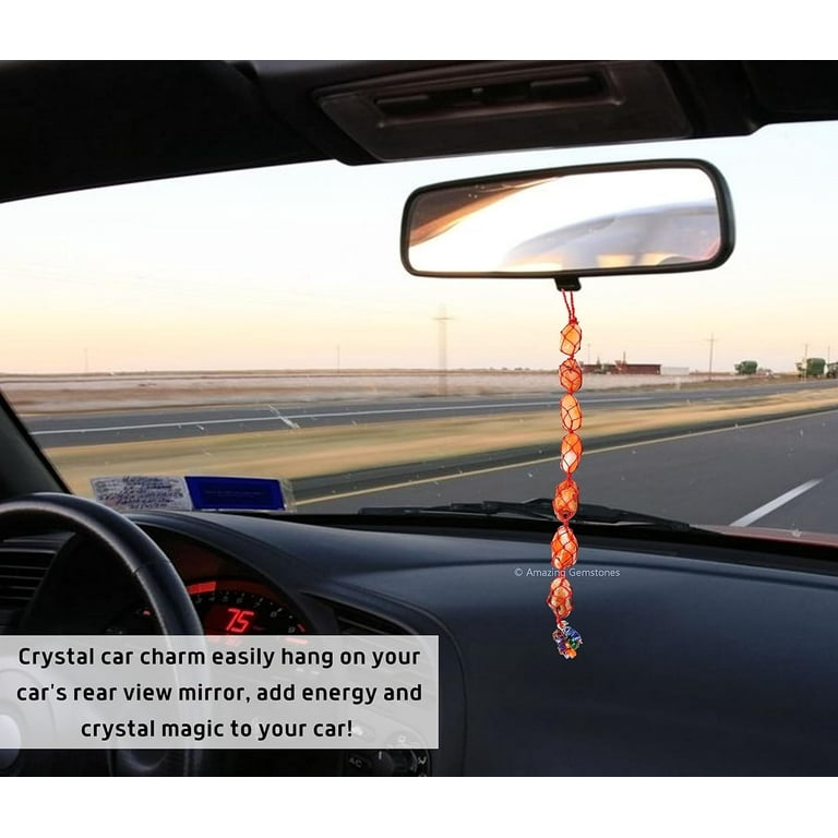 Carnelian Crystals Car Mirror Hanging Accessories Car Hanging Ornament cum Dream Catcher
