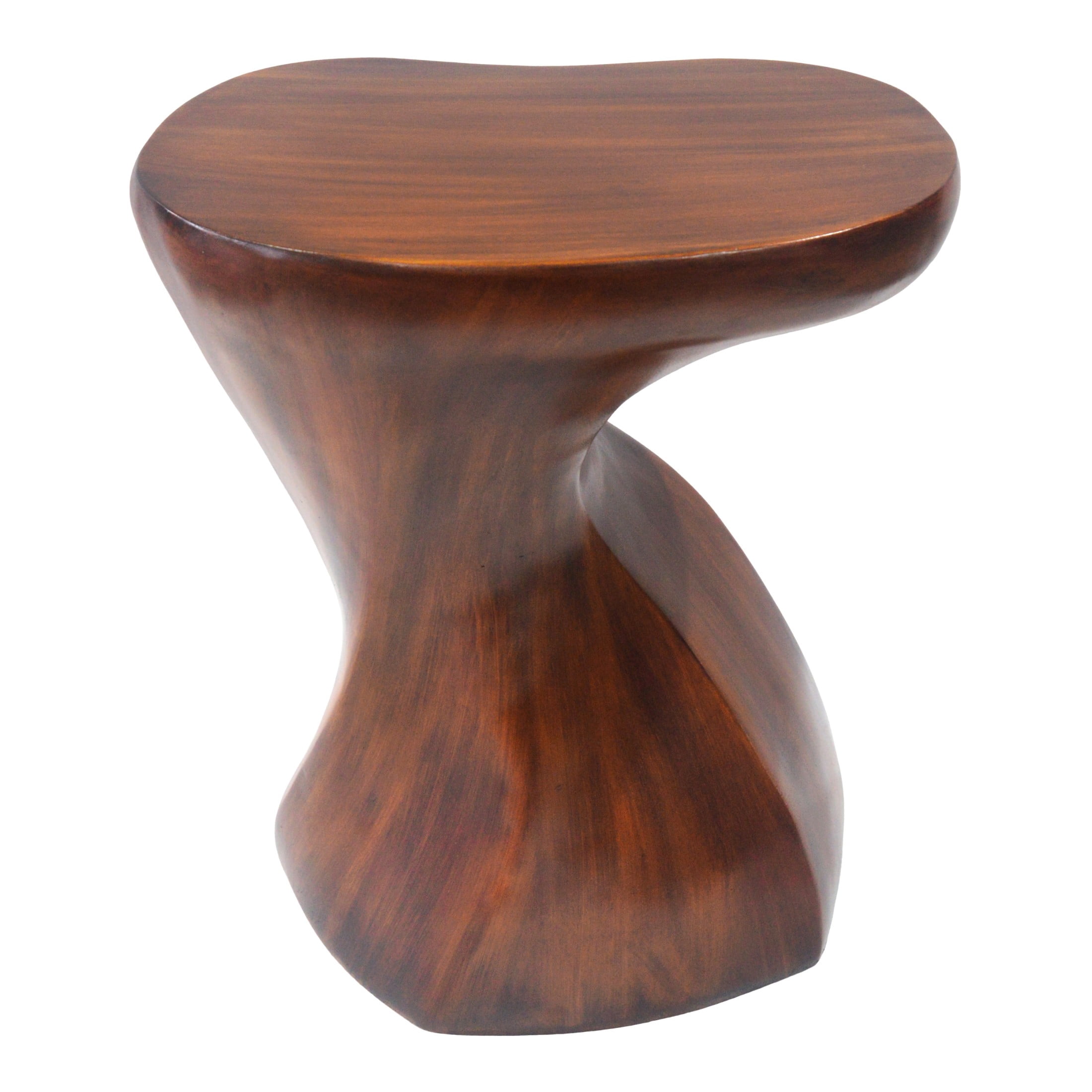 Christopher Knight Home 21"H Twisted Sculptural MGO Lightweight Outdoor Side Table, Antique Brown