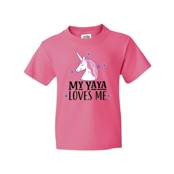 Inktastic My Yaya Loves Me Unicorn Youth T-Shirt