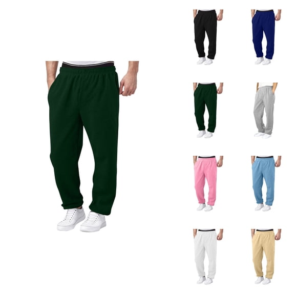 Boys Elastic Waist Jogger Pants, Loose Fit Wide Leg Sweatpants with Pockets, Casual Baggy Athletic Trousers, No Drawstring Design