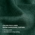 thumbnail image 5 of HPD Half Price Drapes Empire Green Italian Faux Linen Room Darkening Curtains with Rod Pocket - 1 Panel - Window Curtains for Living Room & Curtains for Bedroom, 50W X 108L, 5 of 10