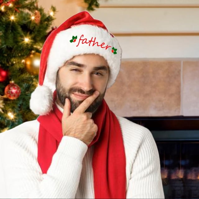 Chapeau de Père Noël à Moins de 5$! CQCYD Chapeaux de Noël Famille, Chapeaux de Fête Brodés Personnalisés, Chapeaux de Fête Assortis pour Famille, Chapeaux de Père Noël Rouges Festifs, Accessoires de Fête de Noël