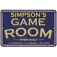 thumbnail image 1 of SIMPSON'S Blue Game Room Sign Metal 16 x 24 Matte Finish Metal 116240002423, 1 of 1