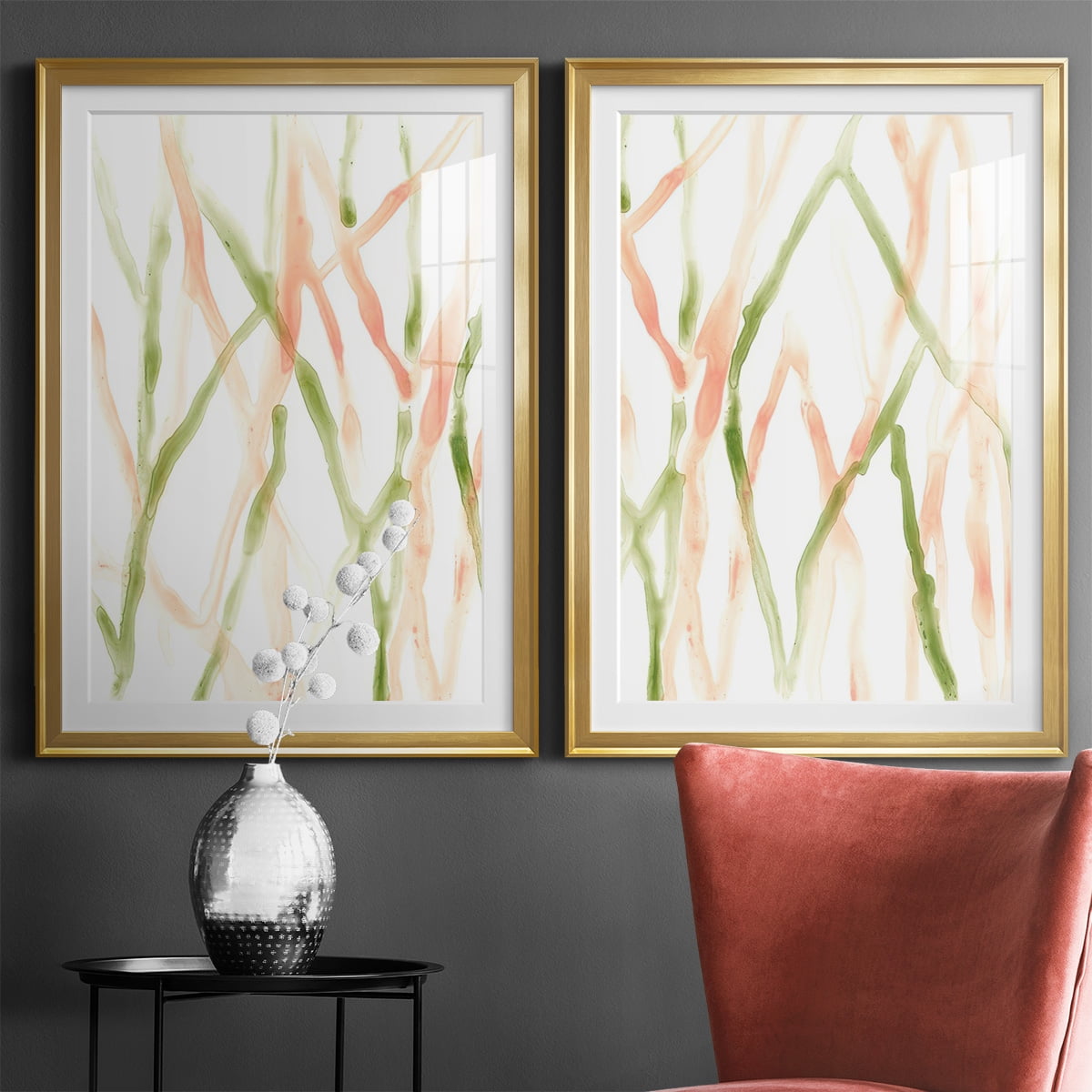 Wexford Home Runnel XIII Premium Framed Print, 22.5" x 30.5" - Ready to Hang, Gold (Set of 2)