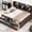 Antique Gray, variant on Solid pine construction - Antique grey captain bed with bookcase headboard
