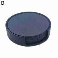 thumbnail image 1 of Ensemble de 6 Pcs Dessous de Verre Ronds en Cuir PU pour Boisson et Café Napperons Tapis Napperon de Table, 1 of 9