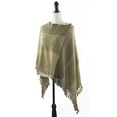 thumbnail image 5 of Styles I Love Womens Color Block Fringe Tassel Poncho Sweater Pullover Cardian Wrap Topper for All Seasons (Olive), 5 of 8