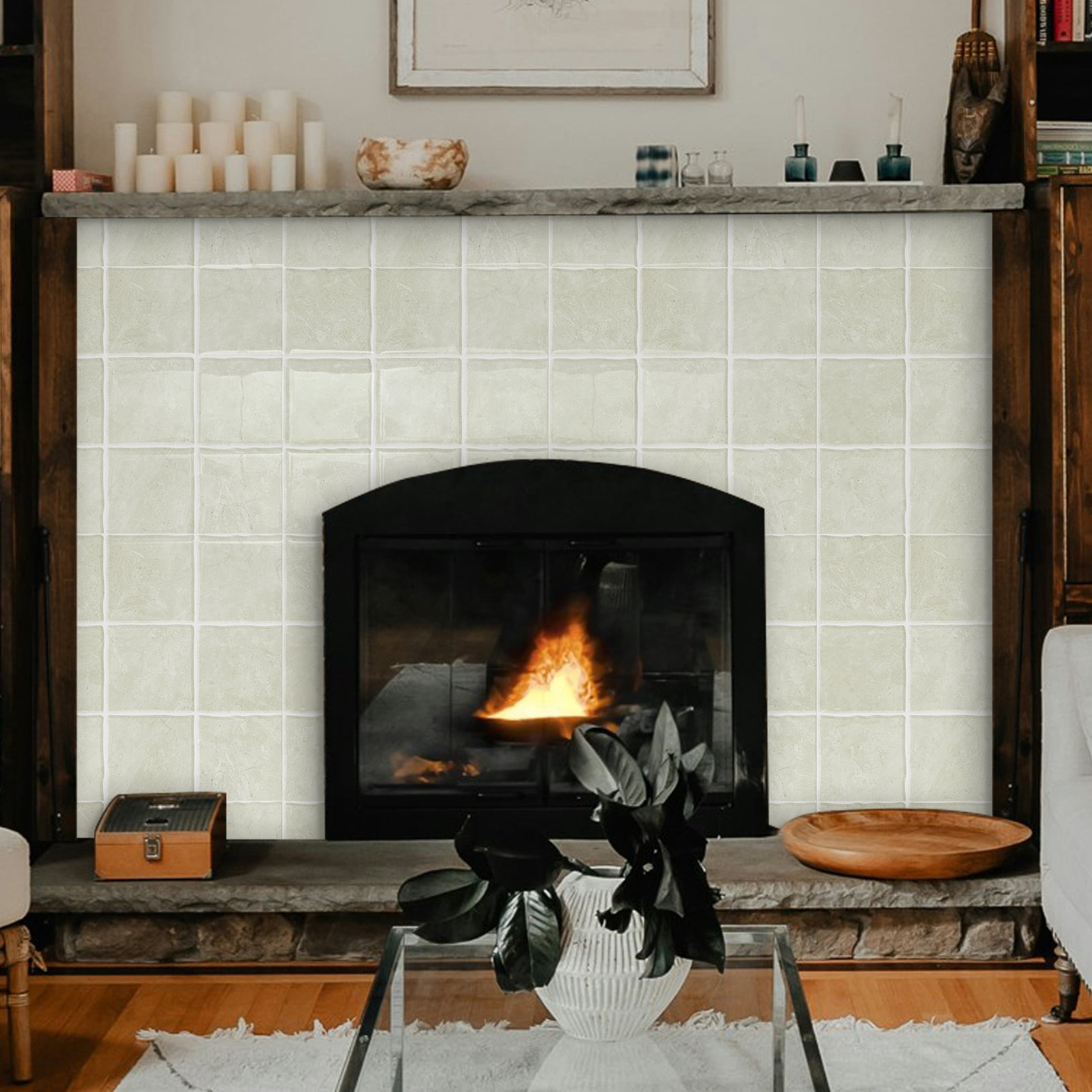 DEWOO Peel and Stick Tile Backsplash, 12”×12”Stick on Backsplash for Kitchen, Self Adhesive Tile Stickers for Kitchen Backsplash and Bathroom(10 Sheets)