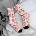 thumbnail image 5 of Disketp Rose Flowers Unisex Crew Socks Lightweight Breathable Ventilation Ankle Socks, Mid-calf socks for Daily, 5 of 6