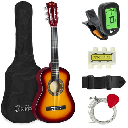 Sea Gull Sunburst Guitar Best Choice Products 30in Kids Classical Acoustic Guitar Complete Beginners Set, Musical Instrument Kit w/ Carry Bag, Picks, E-Tuner, Strap - Sunburst ()