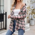 thumbnail image 6 of felwors Women's Plaid Flannel Button-Down Shirt - Oversized Long Sleeve Casual Shirt Jacket for Fall & Winter Pink, XXL, 6 of 6