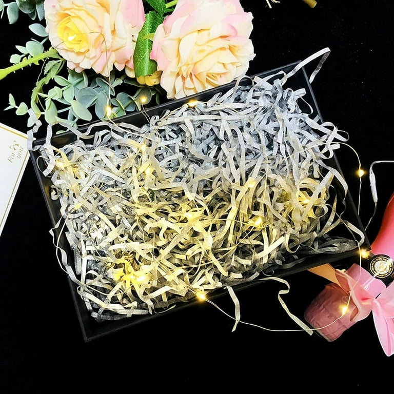 Feildoo Glitter Shredded Tissue Paper Confetti Flash Raffia Gift Box Filler  DIY Birthday Wedding Party Favor Packaging Supplies, 50g, A#Pink Purple,  PR4797 