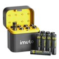 thumbnail image 1 of imuto Piles AAA Rechargeables au Lithium, Lot de 16 avec Chargeur Rapide, 1300 MWh 1,5 V, Sortie Constante, Piles au Lithium AAA, 1600 Cycles, Longue Durée, 1 of 8