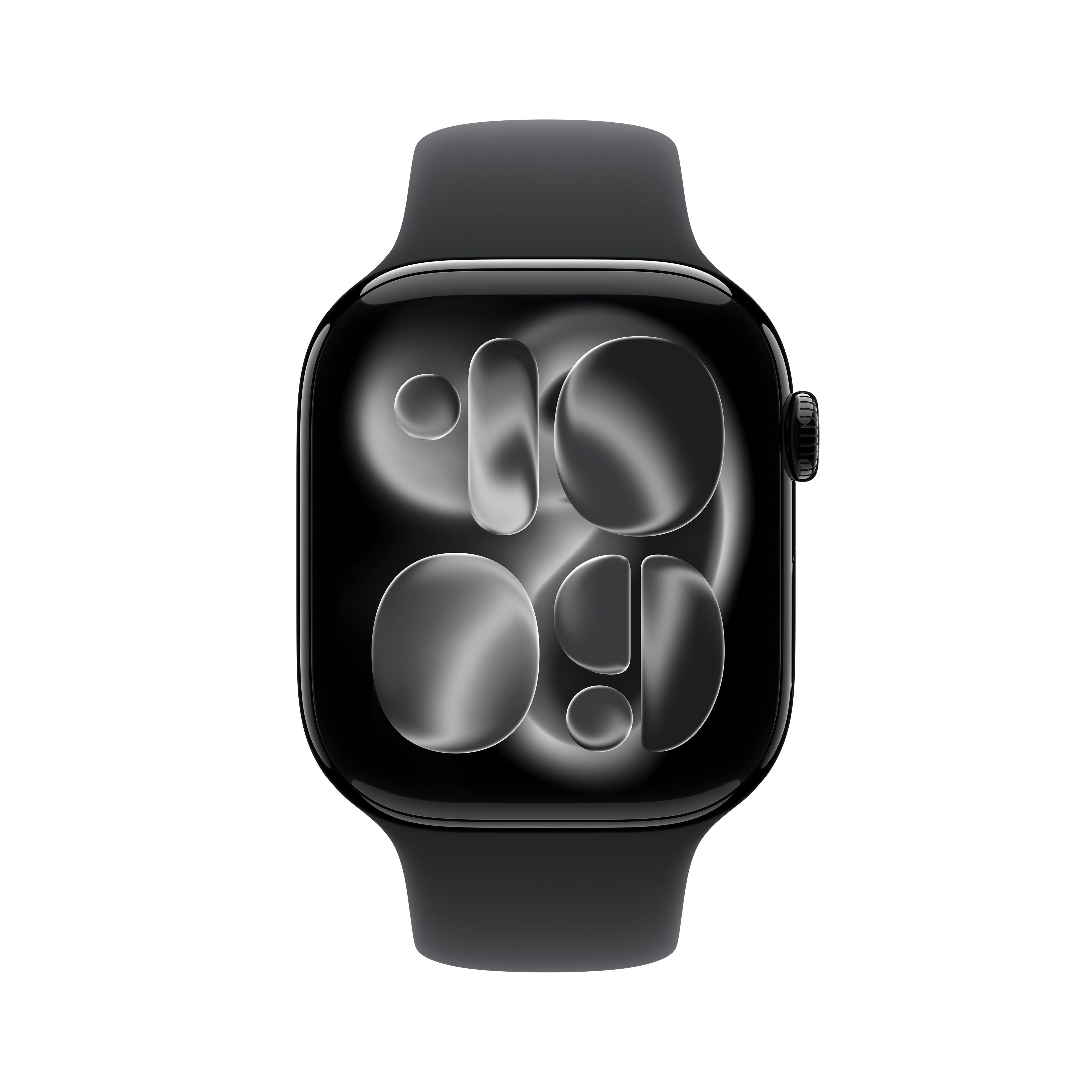 Apple Watch Series 11 GPS 42mm Jet Black Aluminium Case with Black Sport Band - S/M