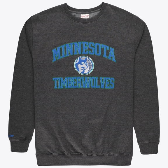 Men's Mitchell & Ness Heather Charcoal Minnesota Timberwolves Hardwood Classics Big & Tall Crewneck Sweatshirt