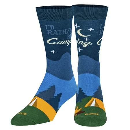 

Cool Socks Id Rather Be Camping Men s Fun Novelty Crew Socks