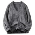 thumbnail image 2 of Wancir 2025 Chunky Knitting Sweater Pullover for Men Casual V Neck Jumpers Long Sleeve Oversized Sweaters Thermal Knit Tops, 2 of 4