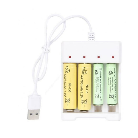 Bangus Battery Charger for Rechargeable Batteries, Rechargeable AA/AAA Batteries with 4/3 Slots Smart Charger