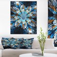 thumbnail image 1 of Fleur Fractale Turquoise dans l'Obscurité - Impression sur Toile Florale, 1 of 3