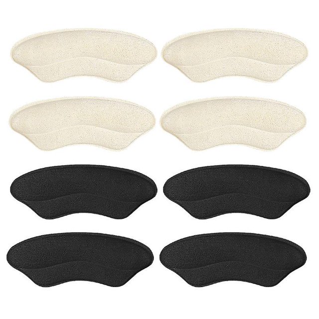 Forro de agarre para el talón de primera calidad para hombres y mujeres, cómodas almohadillas para el talón de microgamuza que ayudan a mantener el talón en su lugar (albaricoque pálido+negr