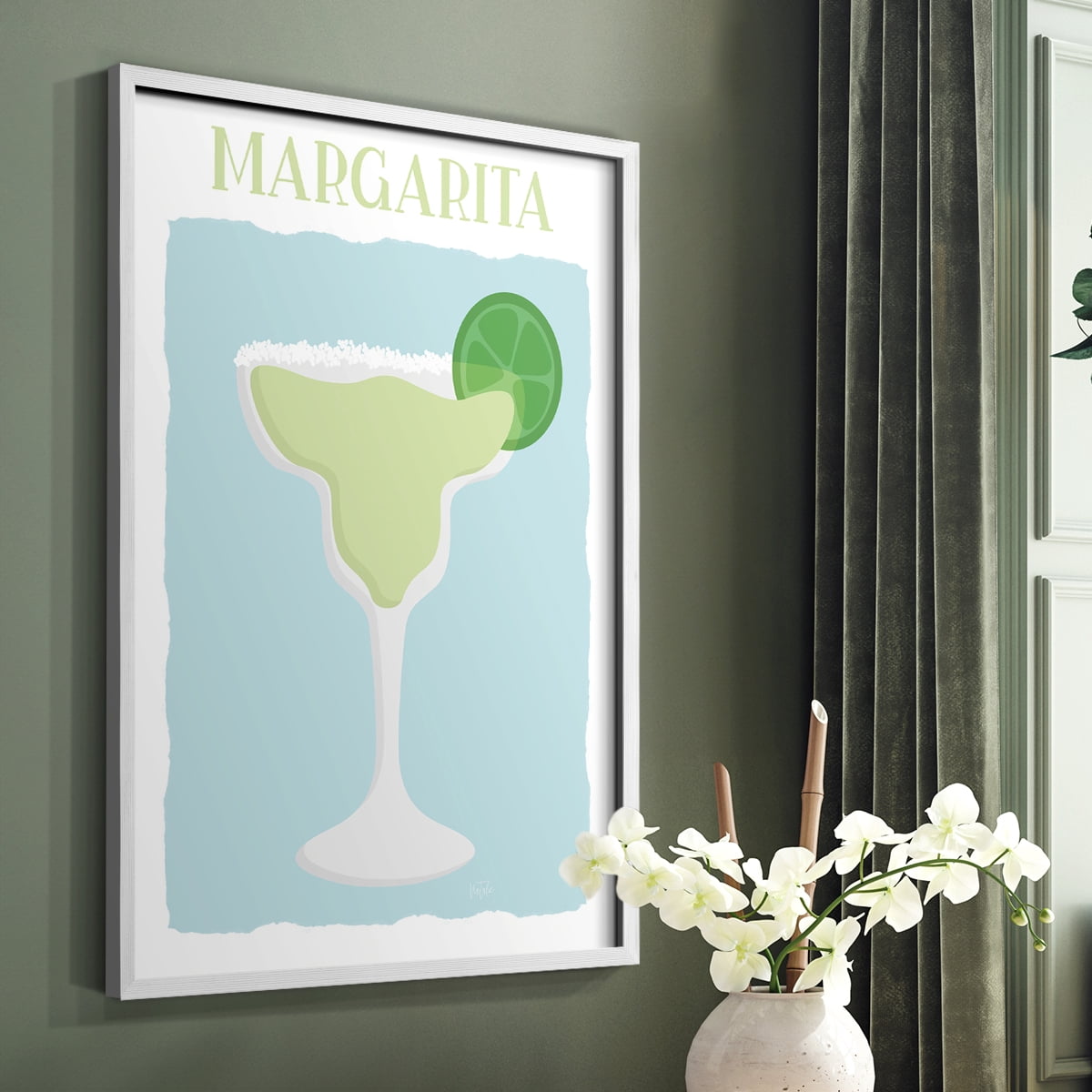 Margarita in White Solid Wood 8 x 10 Framed Print