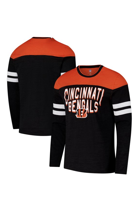 Men's G-III Sports by Carl Banks Black/Orange Cincinnati Bengals Adaptive Hail Mary Long Sleeve T-Shirt