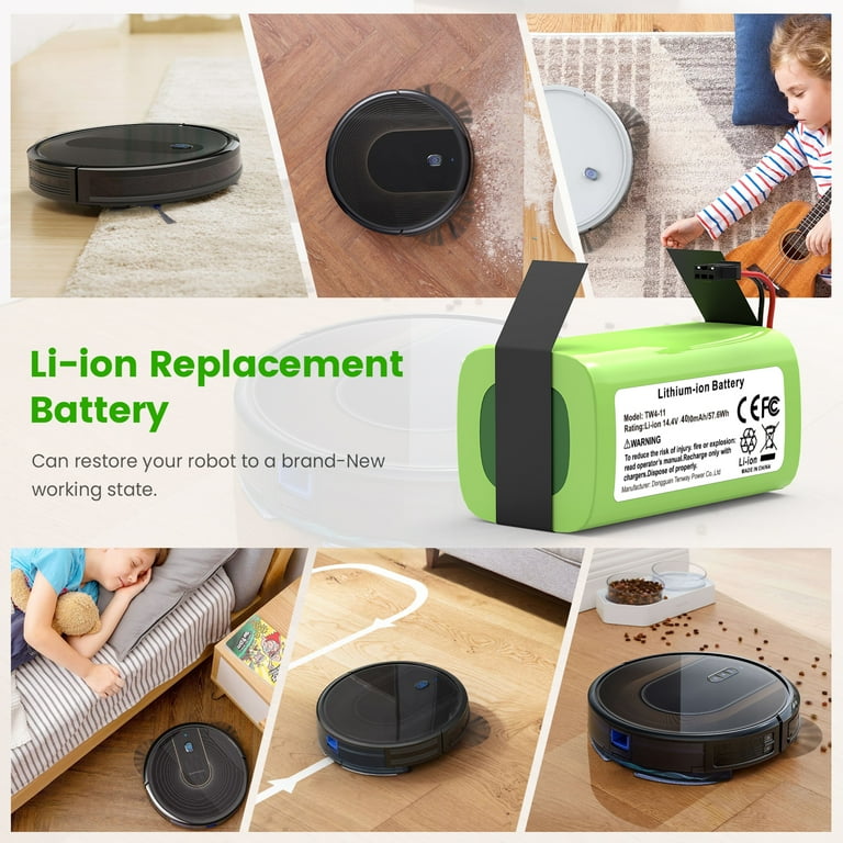 2x 14.4V 4000mAh Ersatzakku für Eufy RoboVac G10 G20 G30 G35 G40 Hybrid, für RoboVac