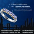 thumbnail image 2 of Gem Stone King 925 Silver and 10K Yellow Gold Blue Tanzanite Engagement Ring for Women | 0.90 Cttw | Round 3.5MM | Gemstone December Birthstone | Size 5, 2 of 6