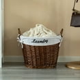 thumbnail image 6 of Wickerwise Handwoven Laundry Basket with Liner & Handles - Boho Decorative Storage Hamper for Clothes Blankets Pillows and Towels - Ideal for Laundry Room Bathroom Bedroom and Living Room, Brown, 6 of 7