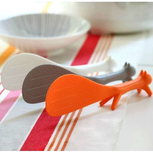 Juego de herramientas de cocina creativas para el hogar de 3 piezas, linda forma de ardilla, cuchara de pie, cuchara de arroz antiadherente, elegante olla arrocera, cuchara de relleno, pala, color ale