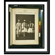 Historic Framed Print, [Studio portrait of models wearing traditional clothing from the province of Yania (Yanya), Ottoman Empire], 17-7/8" x 21-7/8"