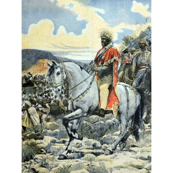 Art.com Emperor Negus Menelik II of Ethiopia at Battle of Adwa 1896 Photographic Print by Chris Hellier, 12" x 16"