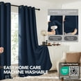 thumbnail image 6 of Deconovo Solid Grommet Blackout Room Darkening Curtains for Bedroom, 52" x 63", Navy Blue, 2 Panels, Adult, 6 of 7