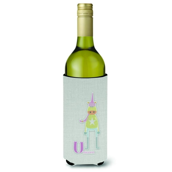 Alphabet U for Unicorn Wine Bottle Hugger