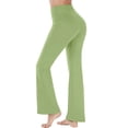 thumbnail image 3 of AINIYS Women's High-Waisted Flare Yoga Pants with Pockets Stretchable Functional Trousers for Fitness Daily Wear Dance Activities Green S, 3 of 6