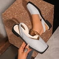 thumbnail image 2 of KIJBLAE Women's Fashion Pointed Toe Closed Toe Flats, Small Luxury Design Block Heel Trendy Casual Shoes Silver 36, 2 of 9