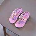 thumbnail image 5 of Biezeib Girls Flip Flop Sandals Bead Pearl Decor Anti-Slip Soft Sole Beach Slipper Toddler Sandals Shoes, 5 of 6
