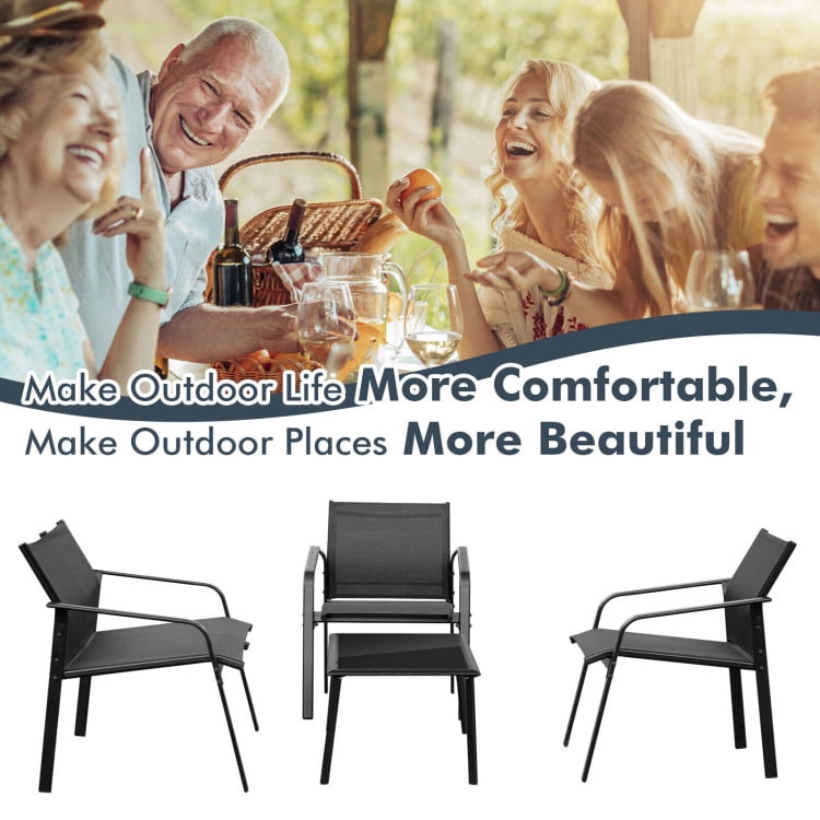 Aimee Lii 4 Pieces Patio Furniture Set with Glass Table Deck, Patio Conversation Sets for Backyard and Poolside, Black Aimee Lii 4 Pieces Patio Furniture Set with Glass Table Deck, Patio Conversation Sets for Backyard and Poolside, Black