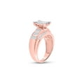 thumbnail image 4 of 10kt Rose Gold Princess Diamond Cluster Bridal Wedding Engagement Ring 1 Cttw, 4 of 4