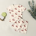 thumbnail image 1 of Ensemble de Pyjama à Manches Courtes pour Filles Vêtements de Nuit Imprimés Doux Confortables Col Rond Tenue Décontractée pour Enfants Vêtements de Maison, 1 of 2