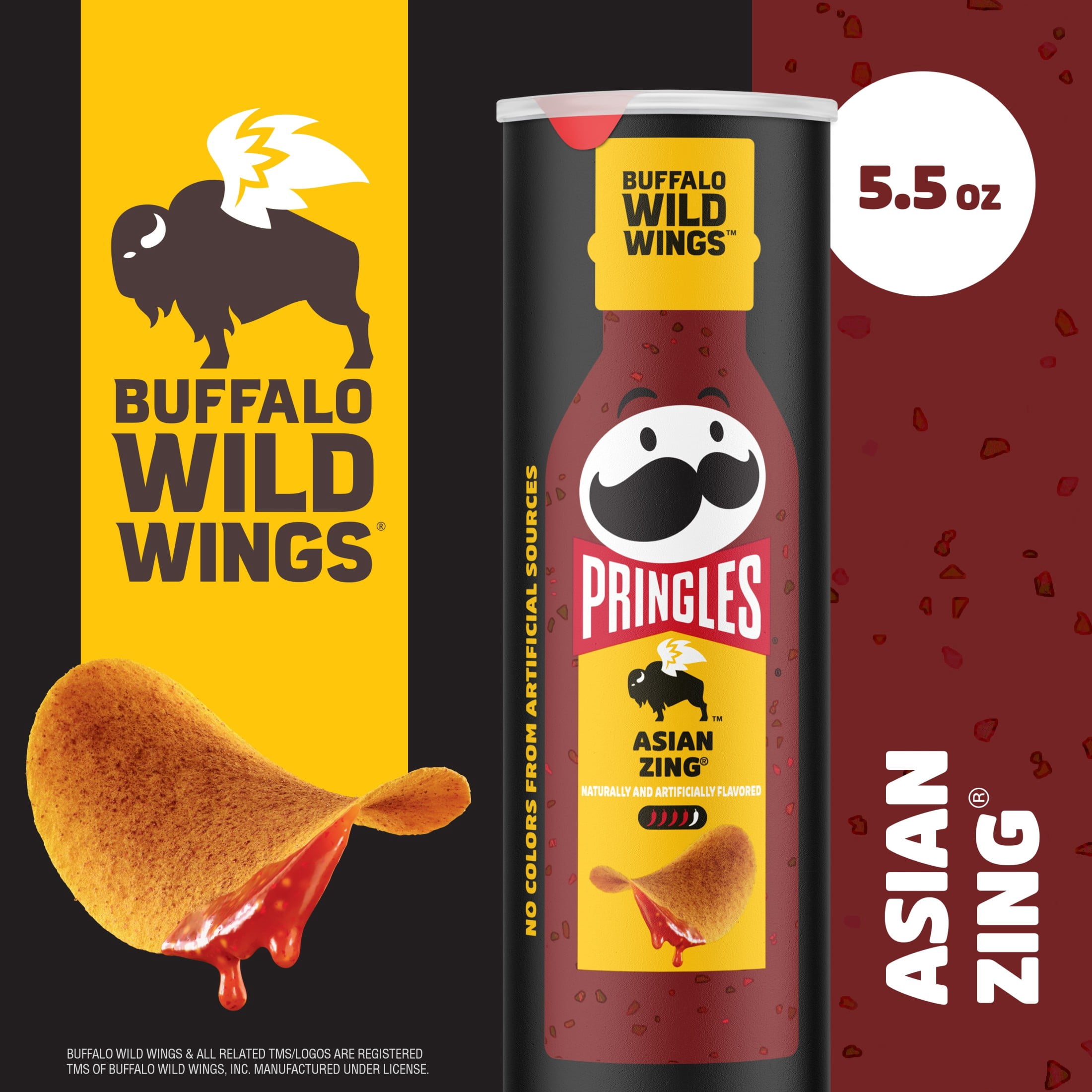 Pringles Asian Zing Potato Crisps Chips, 5.5 oz Canister