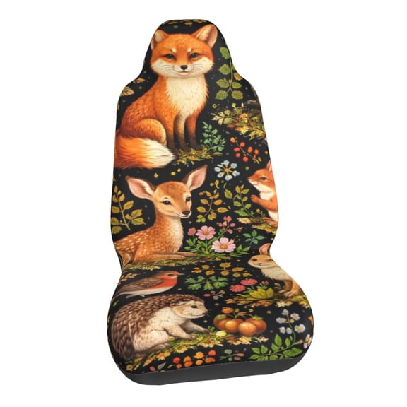 Woodland Forest Animals Car Seat Covers Stretch Car Seat Protectors Universal Fit