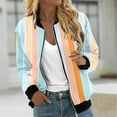thumbnail image 2 of ChaoHeng Womens Jackets and Coats Fashion Casual,Women's Printed Cardigan Jacket Zippered Jacket Long Sleeved Casual Jacket(Light Blue,XL), 2 of 5