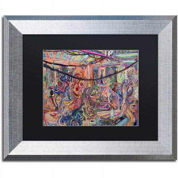 Trademark Fine Art "BBQ" Canvas Art by Josh Byer, Black Matte, Silver Frame