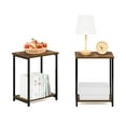 thumbnail image 2 of Furinno Just 3-Tier Industrial Metal Frame End Table with Storage Shelves, 2-Pack, Amber Pine, 2 of 7