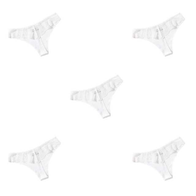 Qarigey Bragas de tiro bajo Tanga Ropa interior de mujer Tanga Sexy Atractiva Mano de obra fina Elasticidad Ahuecada Blanco M Type2 NO2