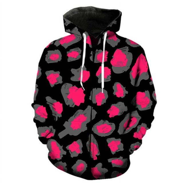 Sudadera con cremallera y estampado de leopardo en 3D para hombres y niños, sudaderas con gráficos de animales estilo Harajuku, sudaderas casuales holgadas con capucha para la calle.