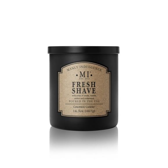 Manly Indulgence Bougie en Pot Parfumée Fresh Rasage 16,5 oz, Noire